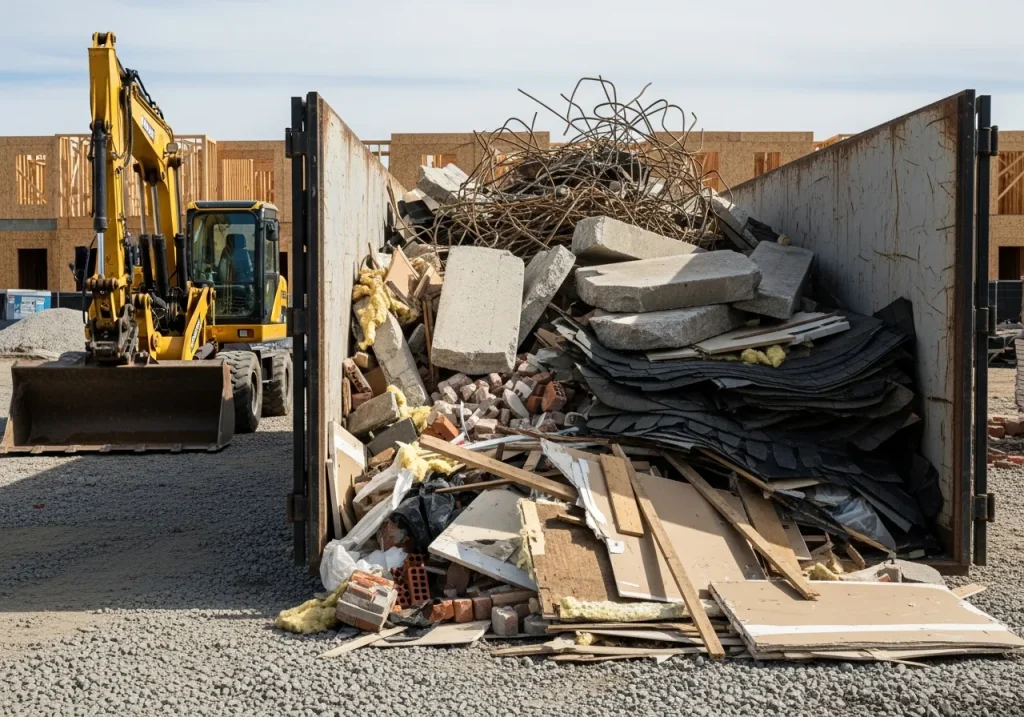 construction debris removal dumpster concrete roofing waste Woodbury New Jersey