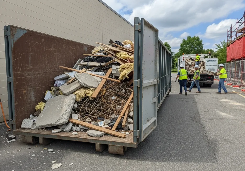commercial construction waste removal Woodbury NJ roll-off dumpster